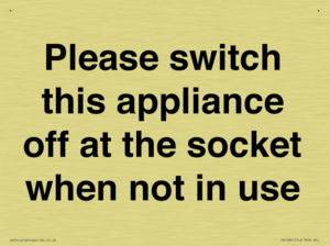 Please switch this appliance off at the socket when not in use